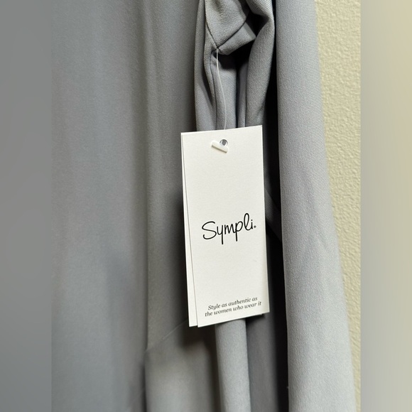 NEW Simpli Bop Top 3/4th Sleeve Silver/Gray Tunic Hi-Lo Blouse Women’s 8 Canada - Picture 3 of 11